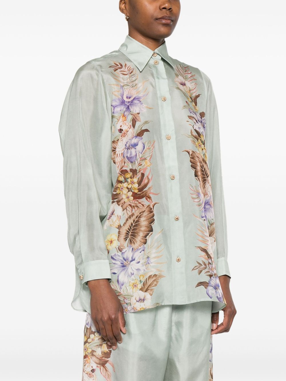 Zimmermann COCO PRINTED SILK SHIRT Size L / US 10 / IT 46 - 4 Thumbnail
