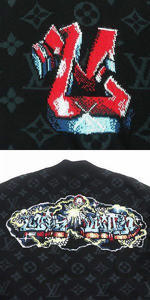 Louis Vuitton Louis Vuitton Louis Vuitton LV Graffiti Monogram Cotton Knit Blouson Cotton Outerwear 1AA4XT Size ONE SIZE - 5 Thumbnail