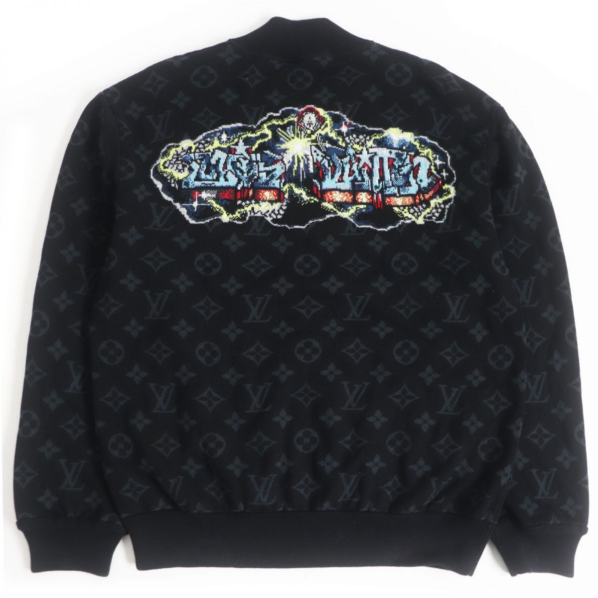 Louis Vuitton Louis Vuitton Louis Vuitton LV Graffiti Monogram Cotton Knit Blouson Cotton Outerwear 1AA4XT Size ONE SIZE - 4 Thumbnail