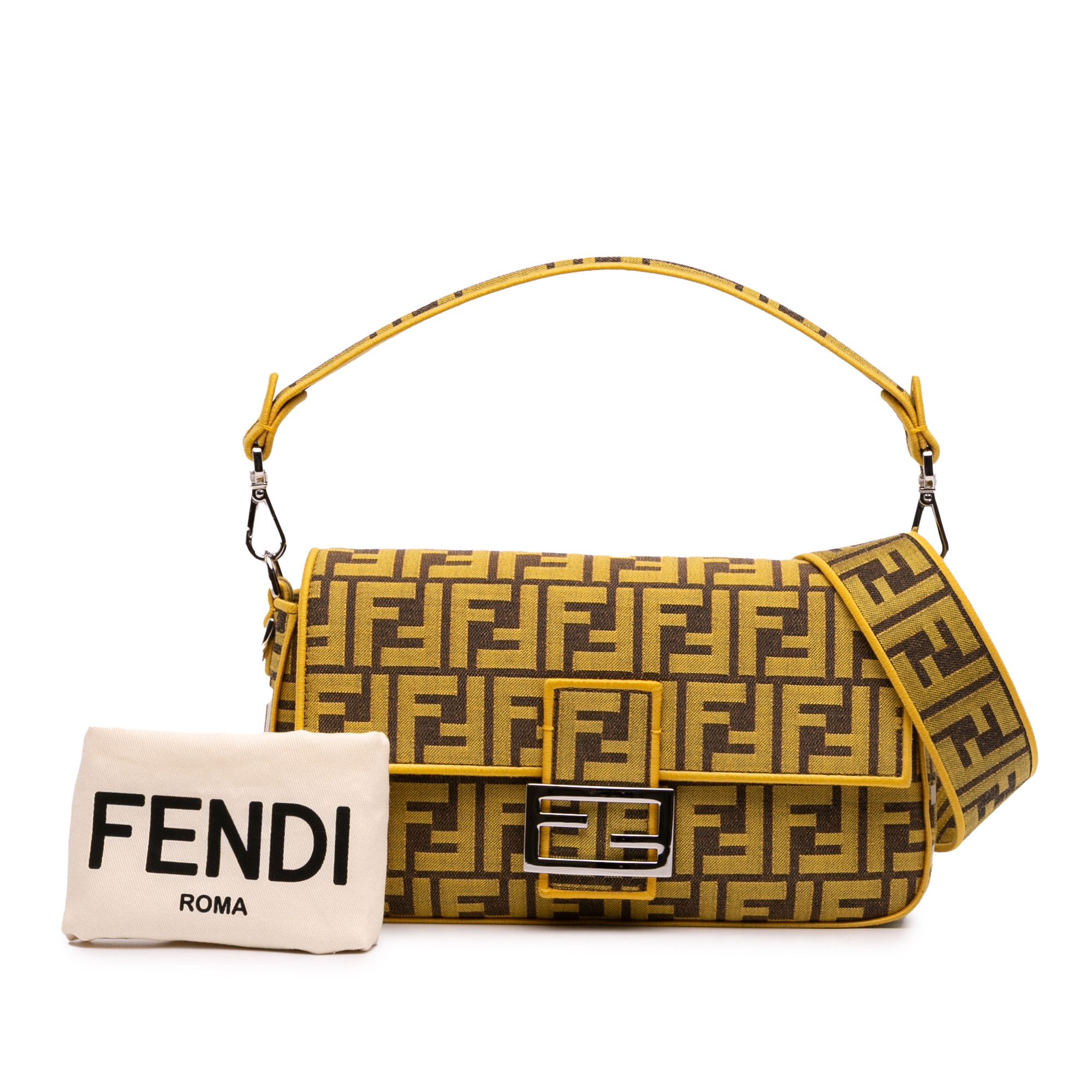 Fendi Fendi FRGMT x Zucca Embroidered Canvas Baguette Satchel Size ONE SIZE - 10 Thumbnail