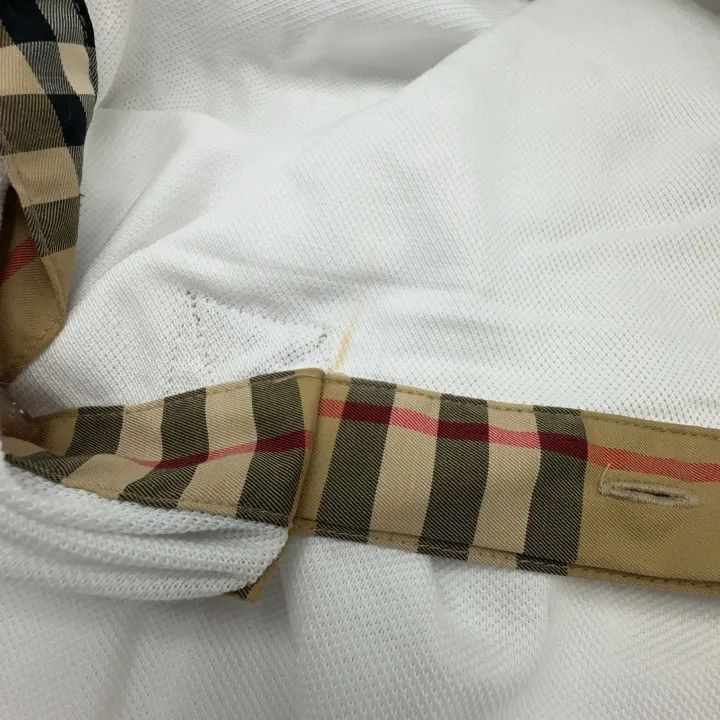 Burberry Burberry Kids White Polo Shirt with Check Collar Size US L / EU 52-54 / 3 - 5 Thumbnail