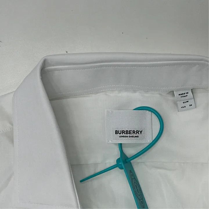 Burberry Burberry Men's Logo Long Sleeve Shirt White Size US M / EU 48-50 / 2 - 2 Thumbnail