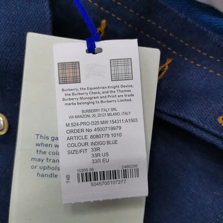 Burberry Burberry Rose Print Straight Leg Denim Pants Size US 33 - 3 Thumbnail