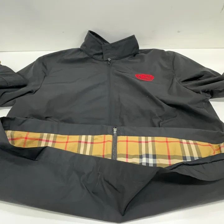 Burberry Burberry Black Logo Embroidered Zip Jacket Size US L / EU 52-54 / 3 - 7 Thumbnail
