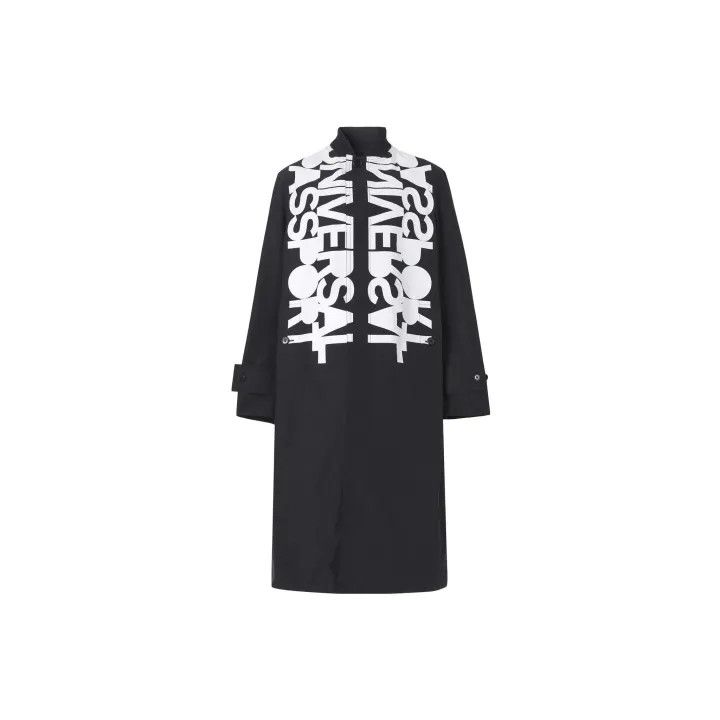 Burberry Burberry Black Printed Long Sleeve Coat Size US M / EU 48-50 / 2 - 2 Thumbnail