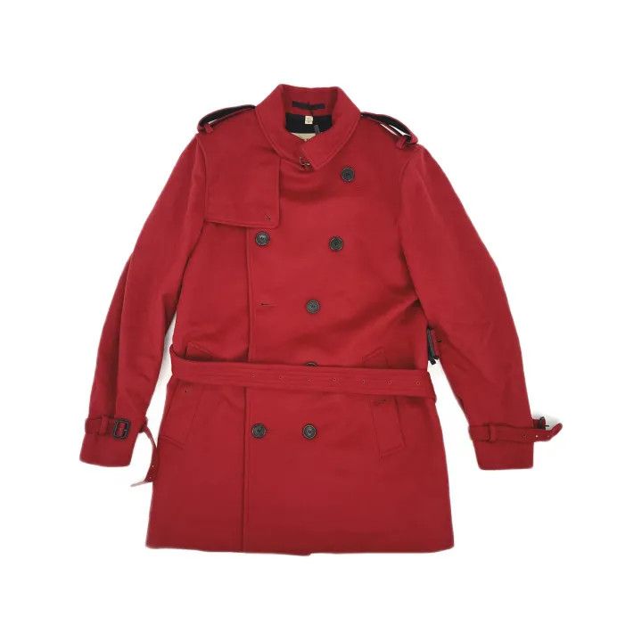 Burberry Burberry Red Double-Breasted Long Coat Size US L / EU 52-54 / 3 - 2 Thumbnail