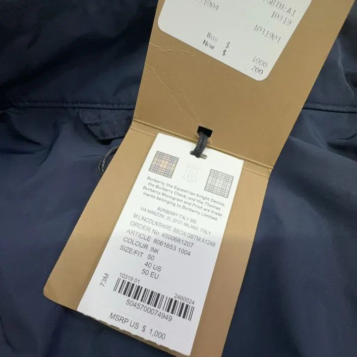 Burberry Burberry Blue Leather Logo Jacket for Men Size US L / EU 52-54 / 3 - 5 Thumbnail