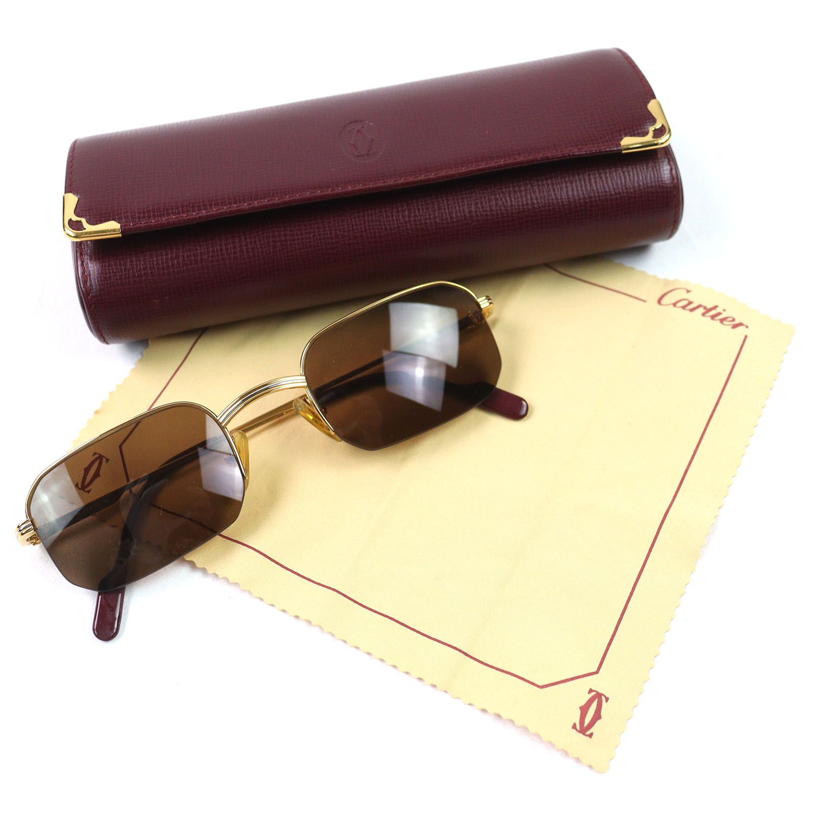 Cartier Cartier Cartier Trinity Half Rim Sunglasses Metal Sunglasses DUTY FREE for USA Size ONE SIZE - 2 Thumbnail