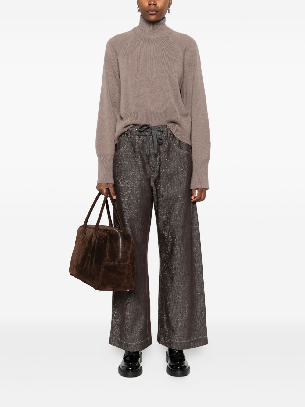 Brunello Cucinelli WOOL TURTLE-NECK SWEATER Size L / US 10 / IT 46 - 2 Thumbnail