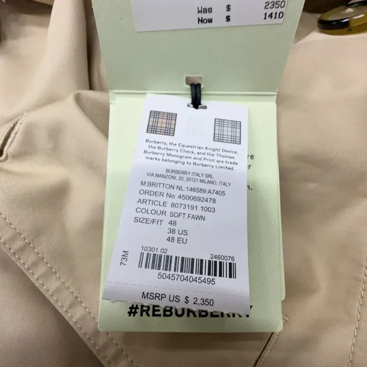 Burberry Burberry Beige Double-Breasted Long Sleeve Trench Coat Size US L / EU 52-54 / 3 - 3 Thumbnail