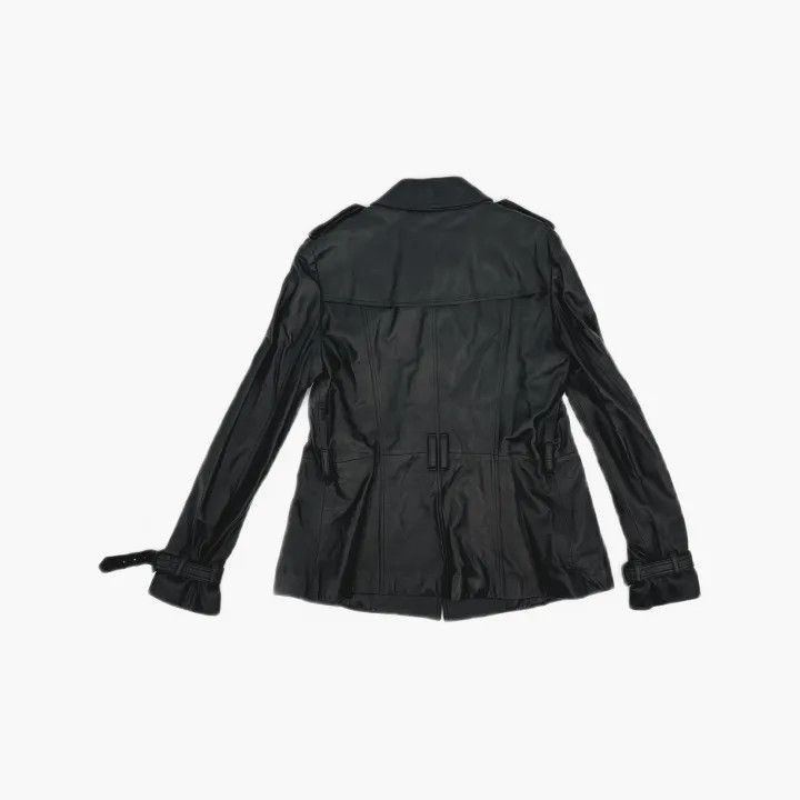 Burberry Burberry Stylish Solid Black Leather Jacket Size US L / EU 52-54 / 3 - 3 Thumbnail