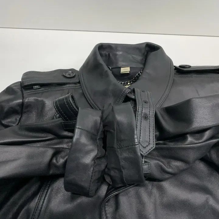 Burberry Burberry Stylish Solid Black Leather Jacket Size US L / EU 52-54 / 3 - 7 Thumbnail