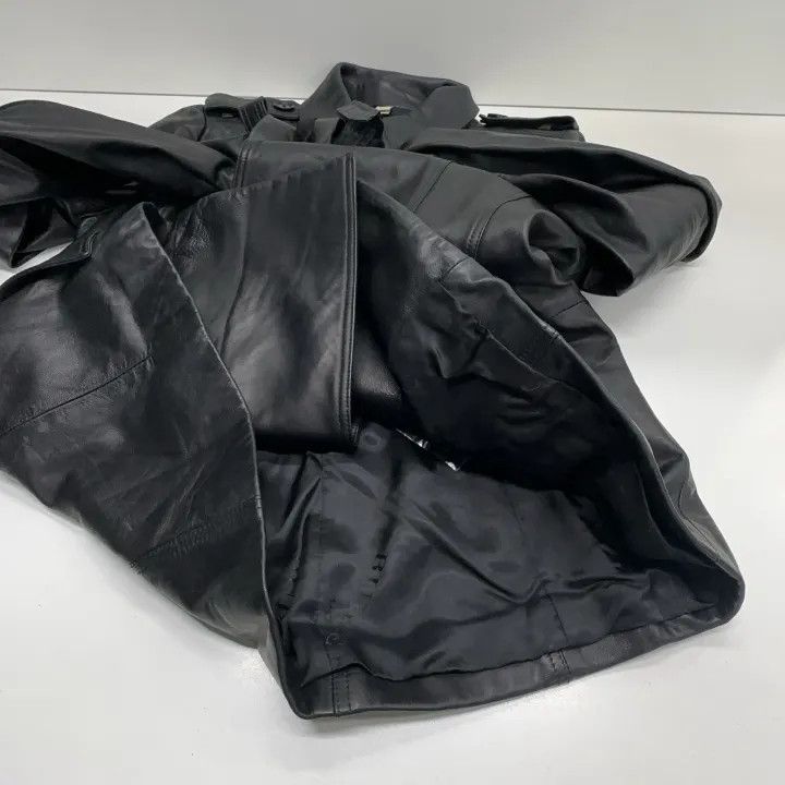Burberry Burberry Stylish Solid Black Leather Jacket Size US L / EU 52-54 / 3 - 8 Thumbnail