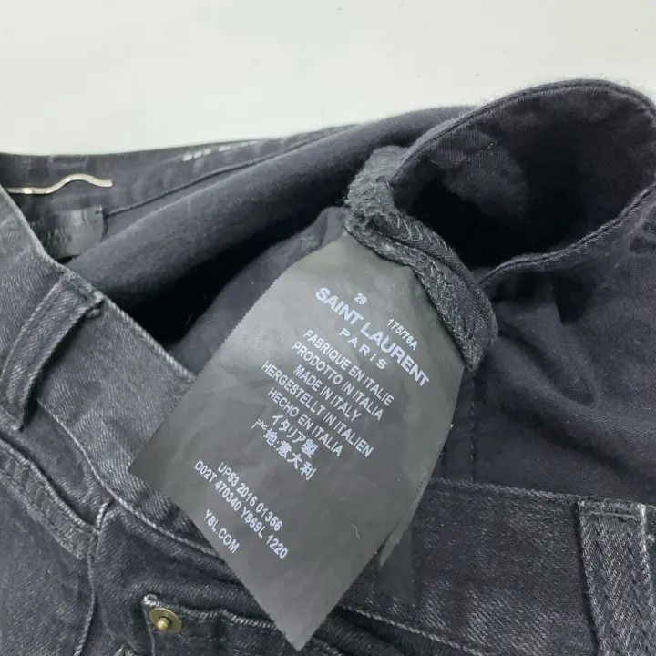 Saint Laurent Paris Saint Laurent Black Distressed Casual Denim Pants Size US 29 - 4 Thumbnail