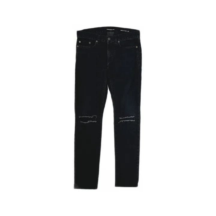 Saint Laurent Paris Saint Laurent Black Distressed Casual Denim Pants Size US 29 - 2 Thumbnail
