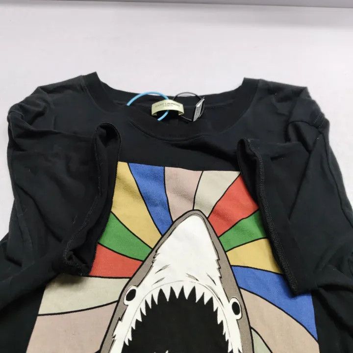 Saint Laurent Paris Yves Saint Laurent Shark Print Short Sleeve Tee Size US M / EU 48-50 / 2 - 7 Thumbnail