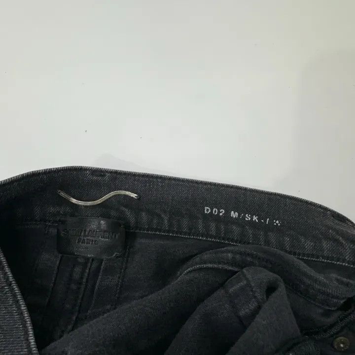 Saint Laurent Paris Saint Laurent Black Wash Distressed Denim Pants Size US 30 / EU 46 - 4 Thumbnail