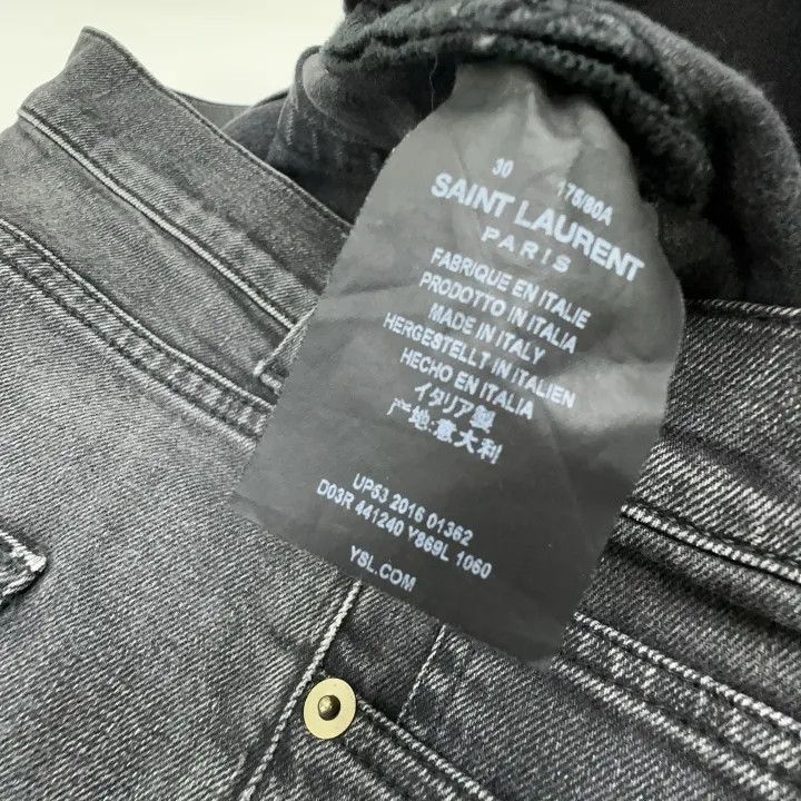 Saint Laurent Paris Saint Laurent Black Wash Distressed Denim Pants Size US 30 / EU 46 - 5 Thumbnail