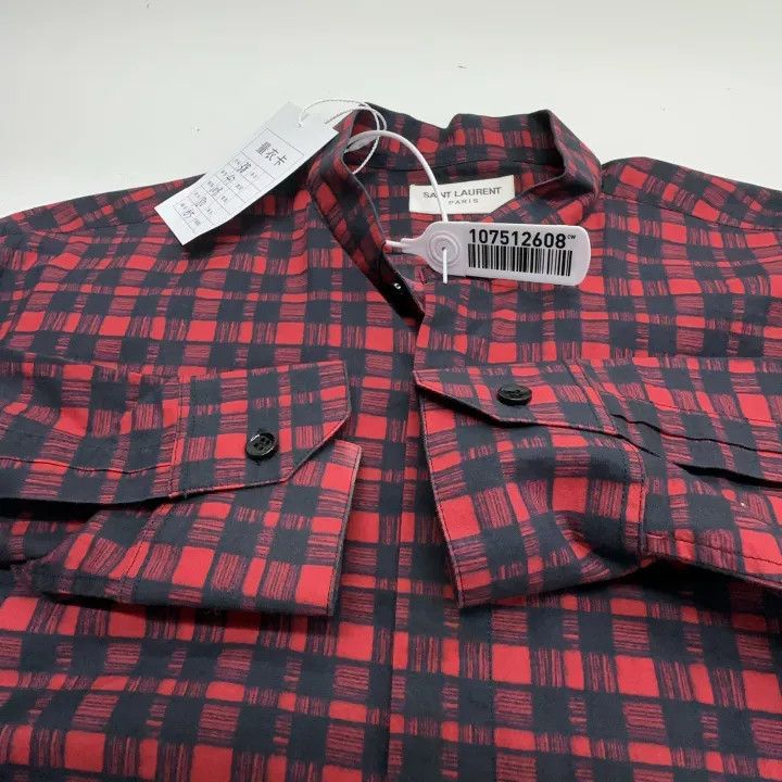 Saint Laurent Paris Yves Saint Laurent Red Checked Casual Shirt Size US M / EU 48-50 / 2 - 6 Thumbnail