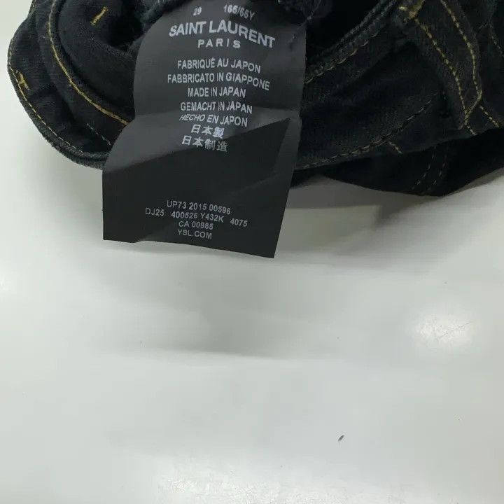 Saint Laurent Paris Saint Laurent Black Distressed Denim Pants Size US 29 - 4 Thumbnail