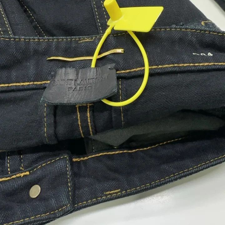 Saint Laurent Paris Saint Laurent Black Distressed Denim Pants Size US 29 - 5 Thumbnail