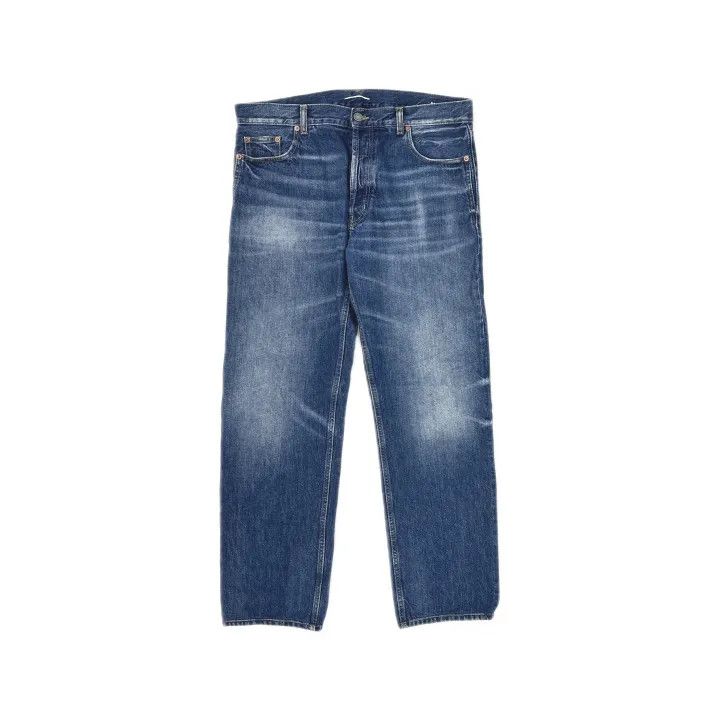 Saint Laurent Paris Saint Laurent Blue Wide-Leg Distressed Denim Pants Size US 34 / EU 50 - 2 Thumbnail