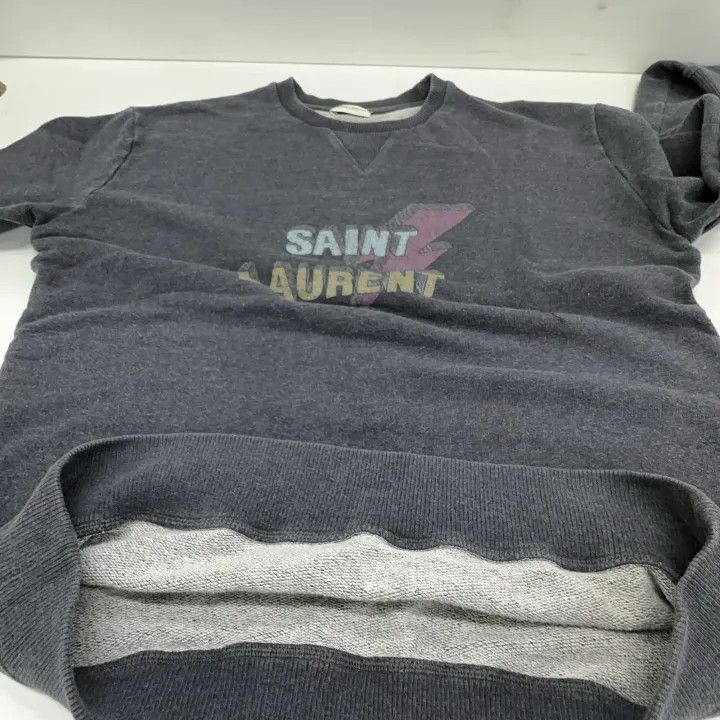 Saint Laurent Paris Saint Laurent Gray Logo Crewneck Sweatshirt Size US L / EU 52-54 / 3 - 8 Thumbnail