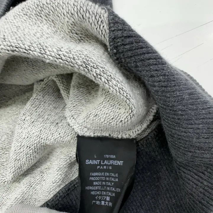 Saint Laurent Paris Saint Laurent Gray Logo Crewneck Sweatshirt Size US L / EU 52-54 / 3 - 4 Thumbnail