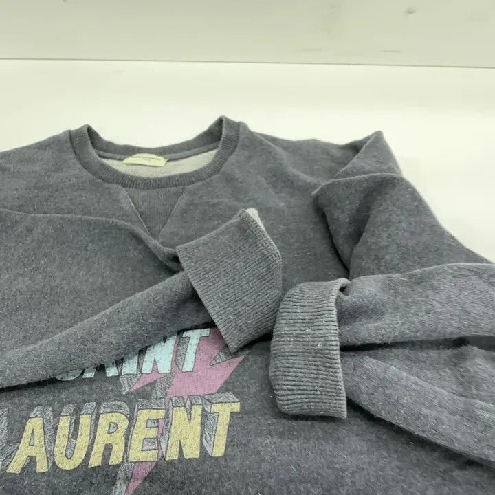 Saint Laurent Paris Saint Laurent Gray Logo Crewneck Sweatshirt Size US L / EU 52-54 / 3 - 9 Thumbnail