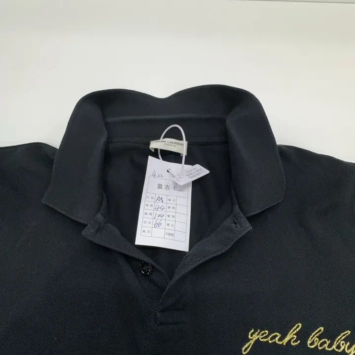 Saint Laurent Paris Yves Saint Laurent Short Polo Shirt with Embroidery Size US M / EU 48-50 / 2 - 7 Thumbnail