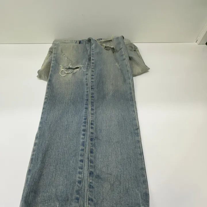 Saint Laurent Paris Yves Saint Laurent Distressed Blue Denim Pants Size US 28 / EU 44 - 10 Thumbnail