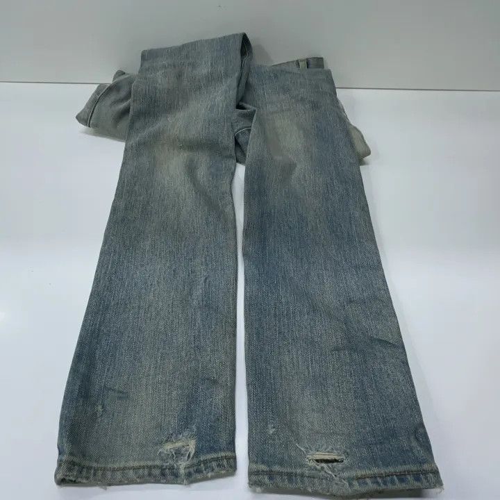 Saint Laurent Paris Yves Saint Laurent Distressed Blue Denim Pants Size US 28 / EU 44 - 13 Thumbnail