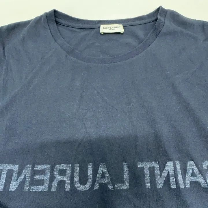 Saint Laurent Paris Saint Laurent Navy Logo Short Sleeve T-Shirt Size US XL / EU 56 / 4 - 8 Thumbnail