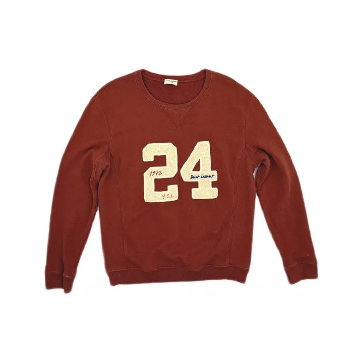 Saint Laurent Paris Saint Laurent Red Brown Letter Print Sweatshirt Size US S / EU 44-46 / 1 - 2 Thumbnail