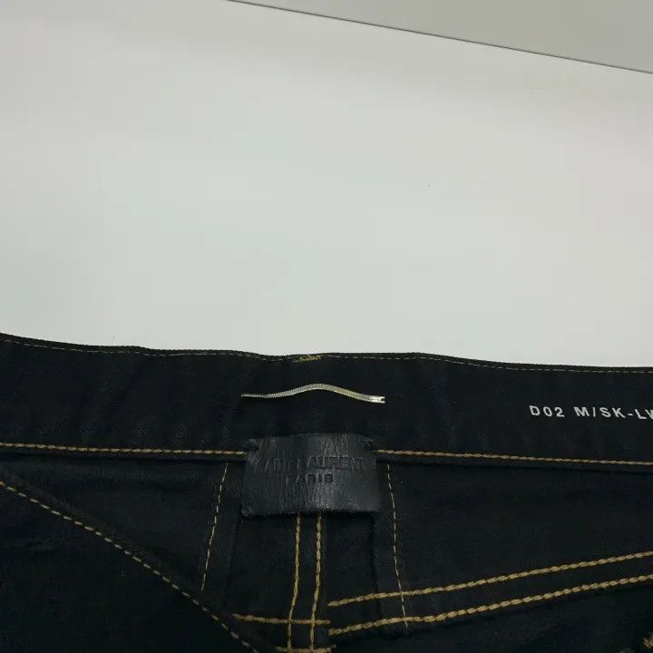 Saint Laurent Paris Yves Saint Laurent Black Distressed Denim Pants Size US 31 - 5 Thumbnail