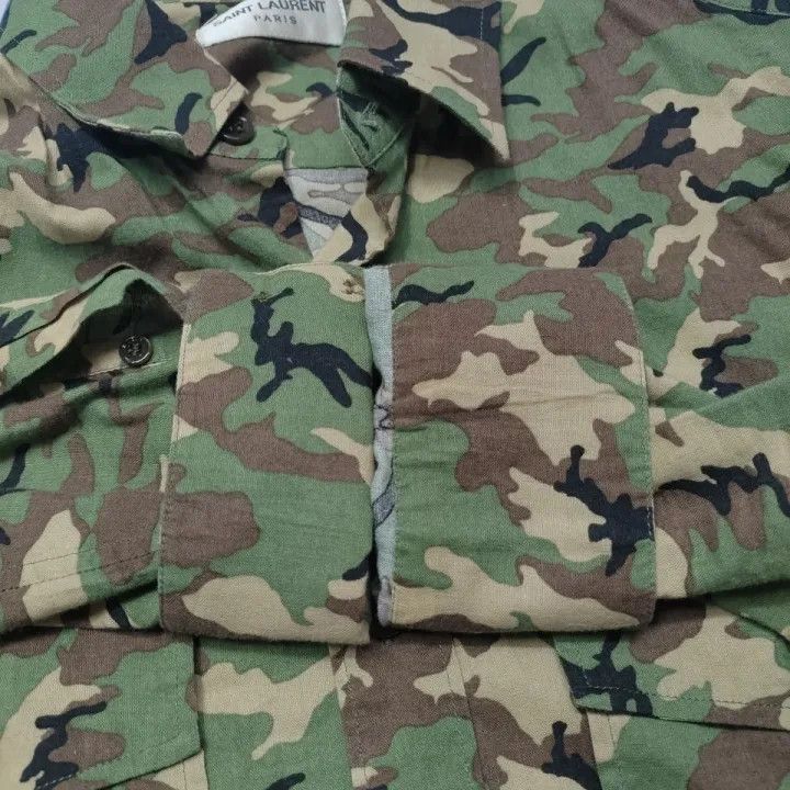 Saint Laurent Paris Saint Laurent Camouflage Long Sleeve Shirt Size US M / EU 48-50 / 2 - 8 Thumbnail