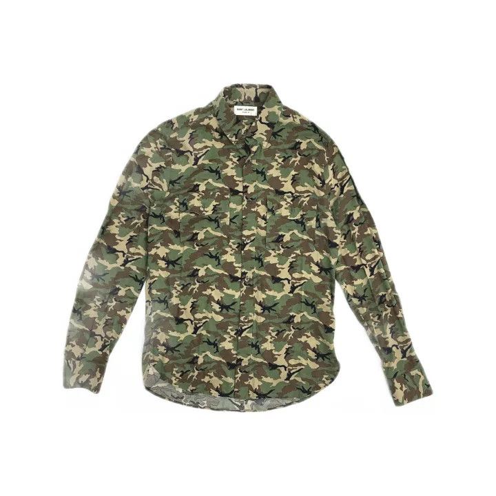 Saint Laurent Paris Saint Laurent Camouflage Long Sleeve Shirt Size US M / EU 48-50 / 2 - 2 Thumbnail