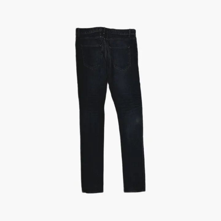 Saint Laurent Paris Yves Saint Laurent Black Distressed Straight Leg Pants Size US 31 - 3 Thumbnail
