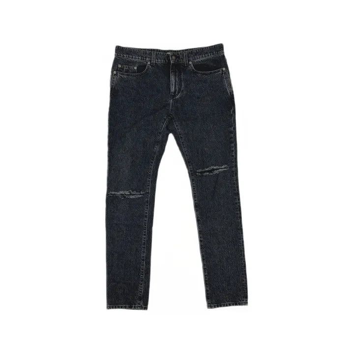 Saint Laurent Paris Yves Saint Laurent Black Distressed Jeans Size US 32 / EU 48 - 2 Thumbnail
