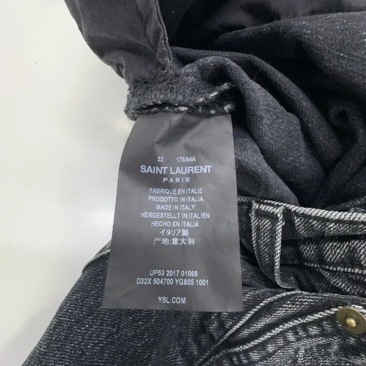 Saint Laurent Paris Yves Saint Laurent Black Distressed Jeans Size US 32 / EU 48 - 4 Thumbnail