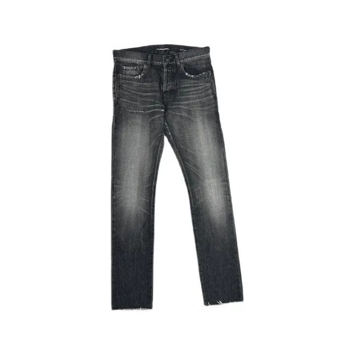 Saint Laurent Paris Saint Laurent Distressed Straight Leg Jeans Size US 30 / EU 46 - 2 Thumbnail