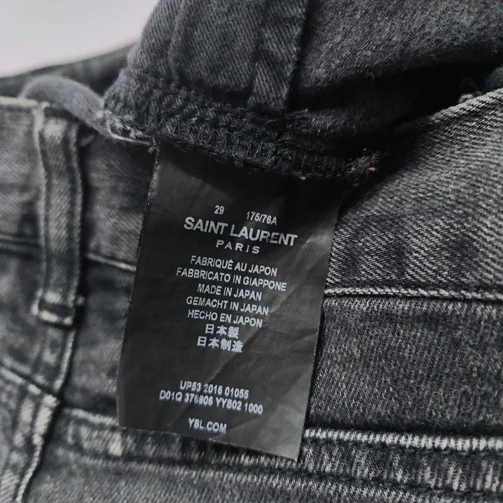 Saint Laurent Paris Saint Laurent Black Straight-Leg Denim Pants Size US 29 - 4 Thumbnail