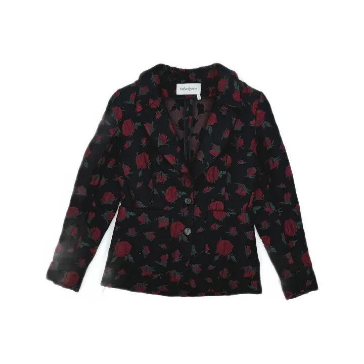 Saint Laurent Paris Yves Saint Laurent Floral Embroidered Jacket Size US S / EU 44-46 / 1 - 2 Thumbnail
