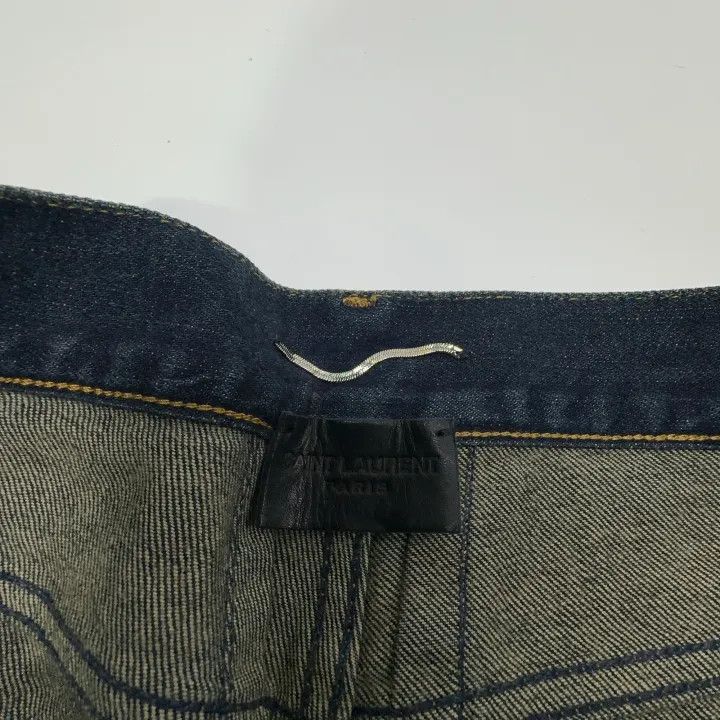 Saint Laurent Paris Yves Saint Laurent Blue Straight-Leg Denim Pants Size US 29 - 6 Thumbnail