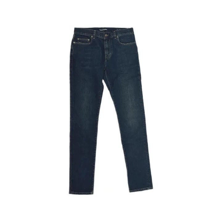 Saint Laurent Paris Yves Saint Laurent Blue Straight-Leg Denim Pants Size US 29 - 2 Thumbnail