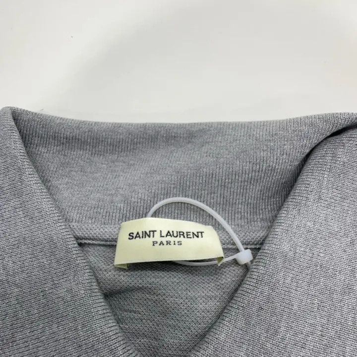 Saint Laurent Paris Saint Laurent Gray Short Sleeve Polo Shirt Size US M / EU 48-50 / 2 - 5 Thumbnail