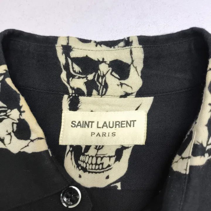 Saint Laurent Paris Yves Saint Laurent Skull Print Long Sleeve Shirt Size US S / EU 44-46 / 1 - 4 Thumbnail