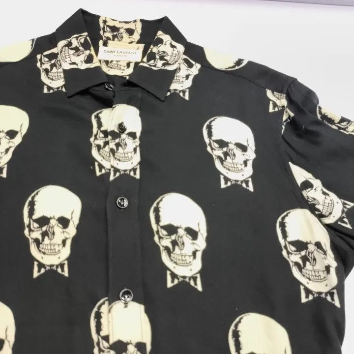 Saint Laurent Paris Yves Saint Laurent Skull Print Long Sleeve Shirt Size US S / EU 44-46 / 1 - 10 Thumbnail