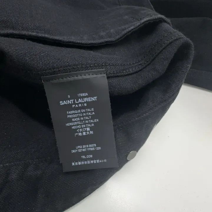 Saint Laurent Paris Saint Laurent Vintage Gray Denim Jacket Size US S / EU 44-46 / 1 - 5 Thumbnail