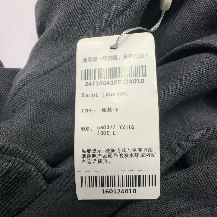 Saint Laurent Paris Yves Saint Laurent Black Hooded Sweatshirt Size US L / EU 52-54 / 3 - 5 Thumbnail